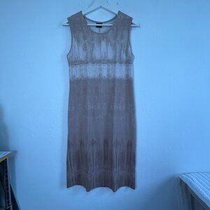 Nanso Womens Sleeveless Beige Ombre Shift Dress Small Viscose Blend Stretch